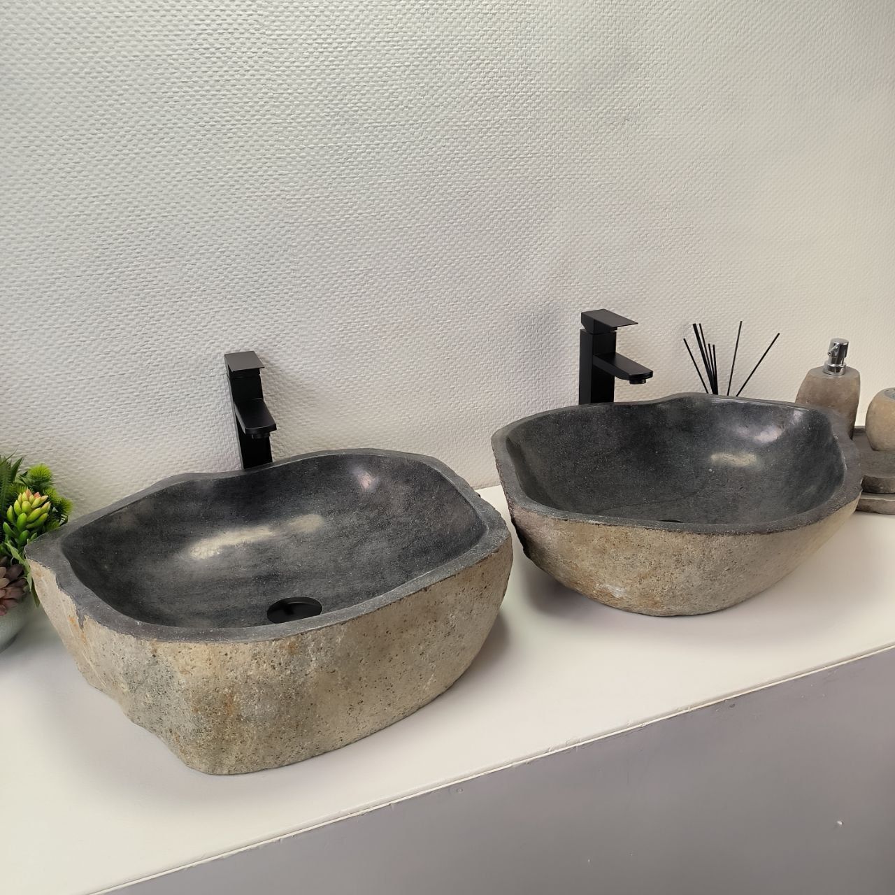 Раковина из речного камня ПАРА! RS-63838 54*47*15 2шт 0127