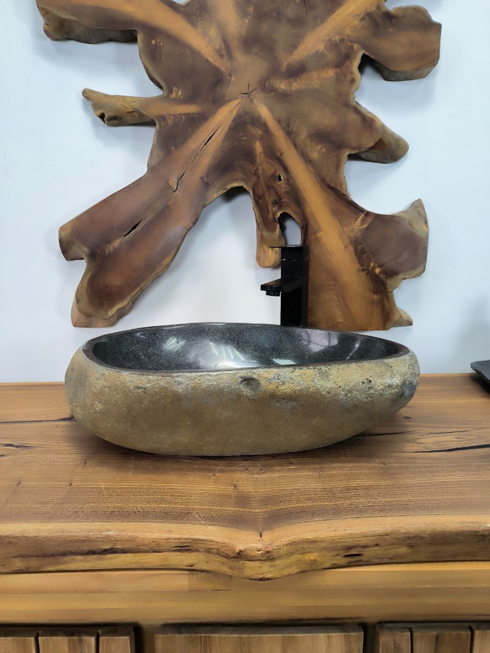 Раковина из речного камня RS-66358 53х35х15 из натурального камня