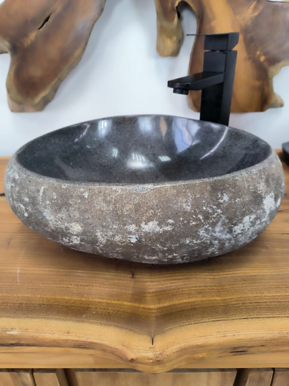 Раковина из речного камня RS-66297 39х31х15 из натурального камня