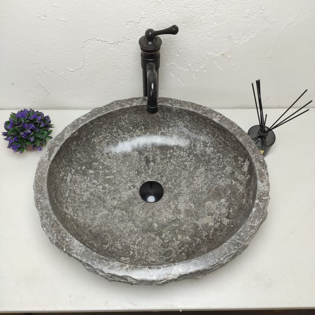 Раковина из мрамора Erozy Grey EM-81191 (55*48*15) из натурального камня