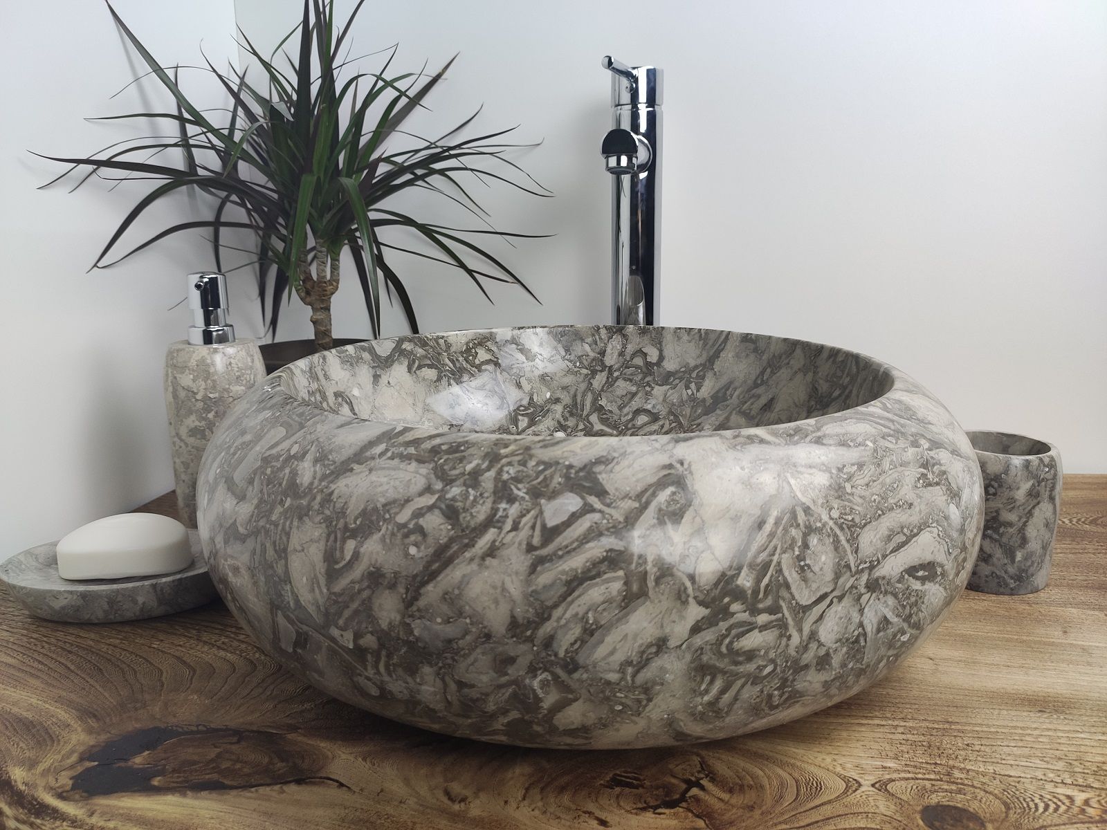 Раковина из мрамора Donut Doreng Grey DM-60181 45*45*15 из натурального камня