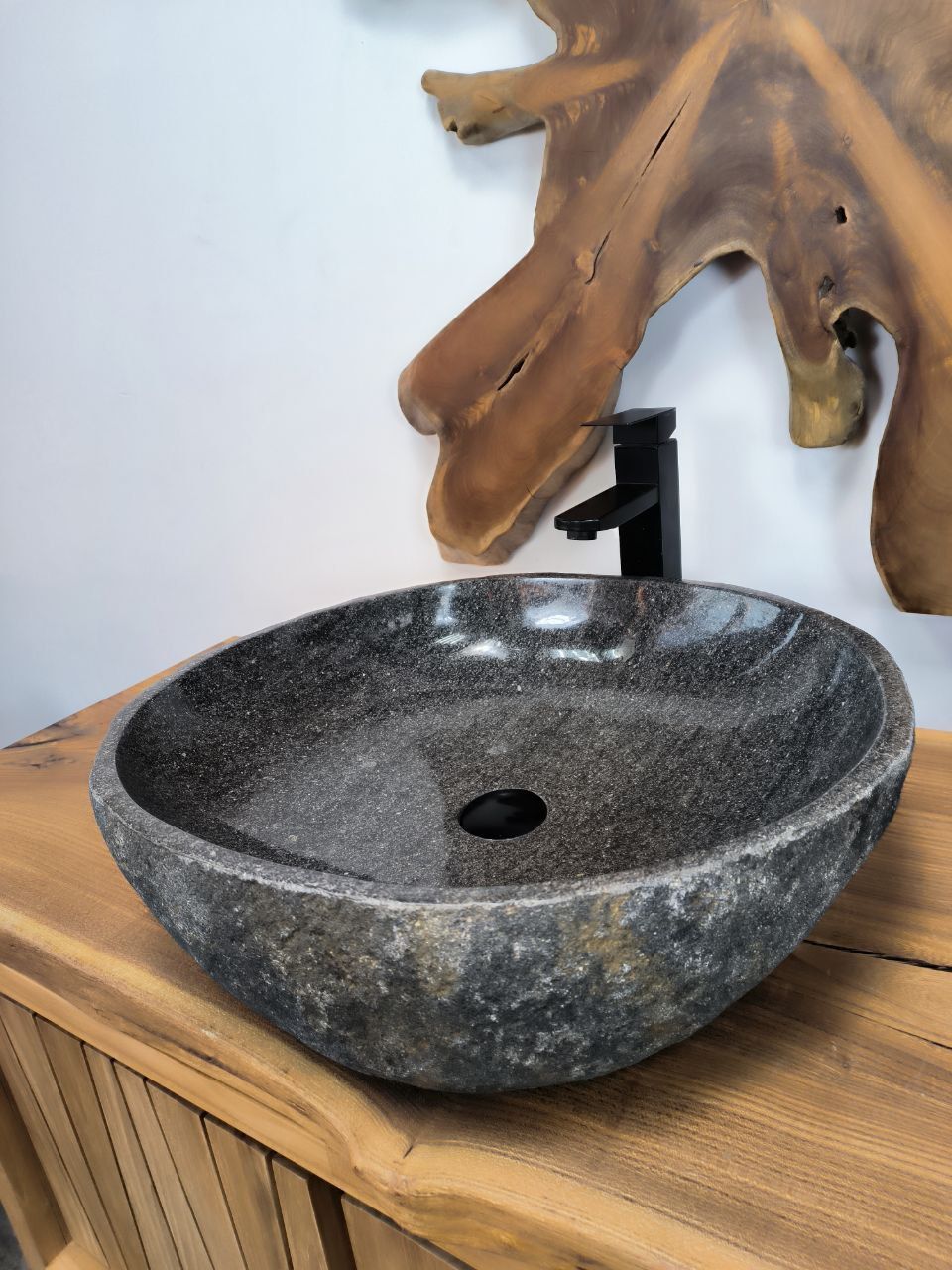 Раковина из речного камня RS-66328 52х48х15 из натурального камня
