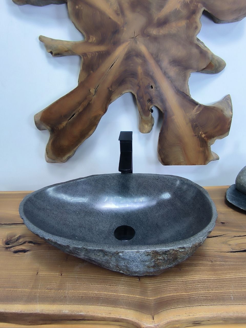 Раковина из речного камня RS-66421 56х37х15 из натурального камня