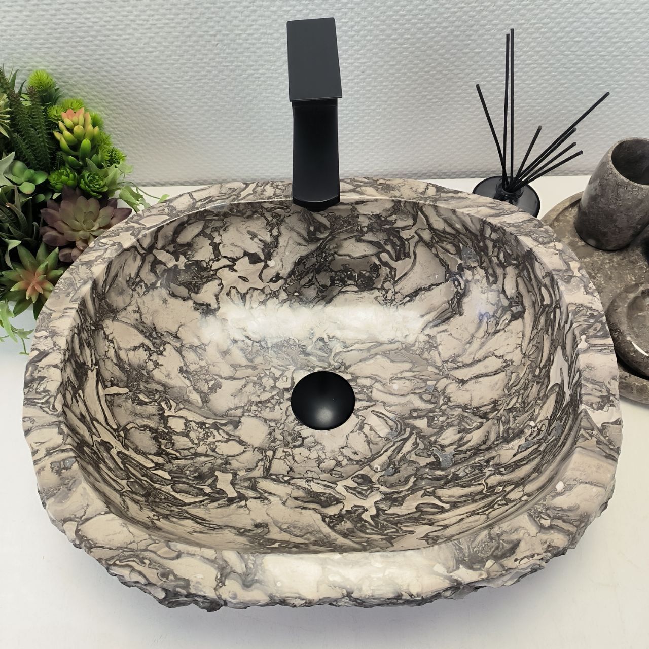 Раковина из мрамора Erozy Doreng EM-62670 51*41*15 из натурального камня
