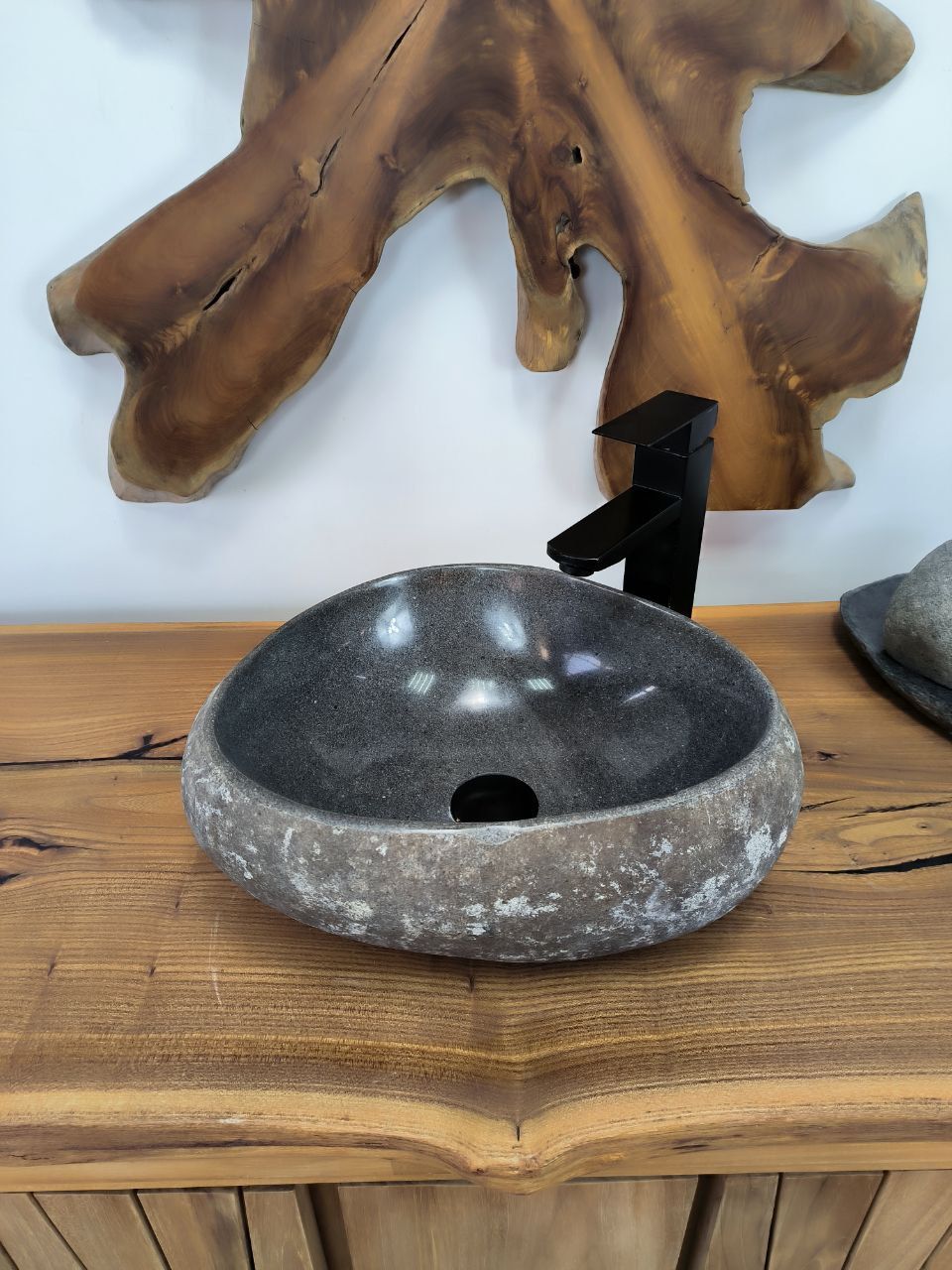 Раковина из речного камня RS-66297 39х31х15 из натурального камня
