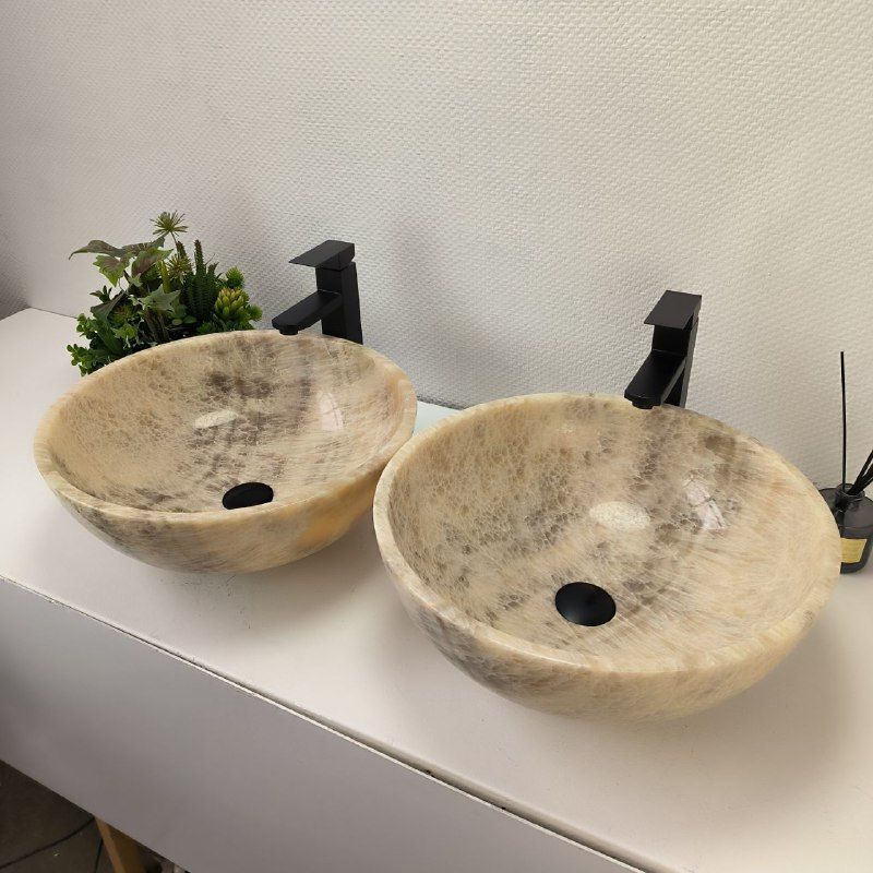 Раковина из оникса ПАРА! Bowl Grey TinLip BO-63020 45*45*17 из натурального камня