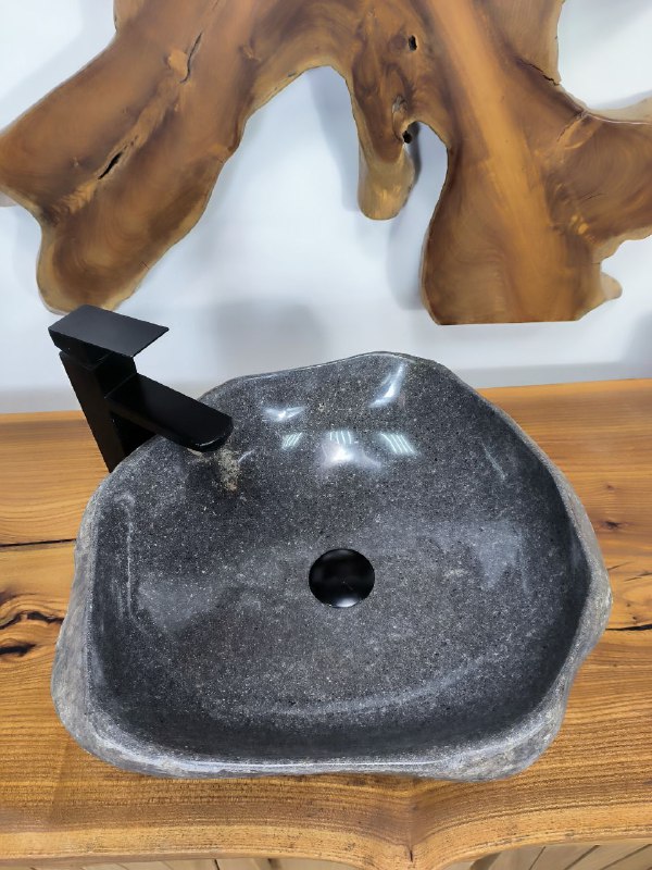 Раковина из речного камня RS-66691 47х42х16 из натурального камня