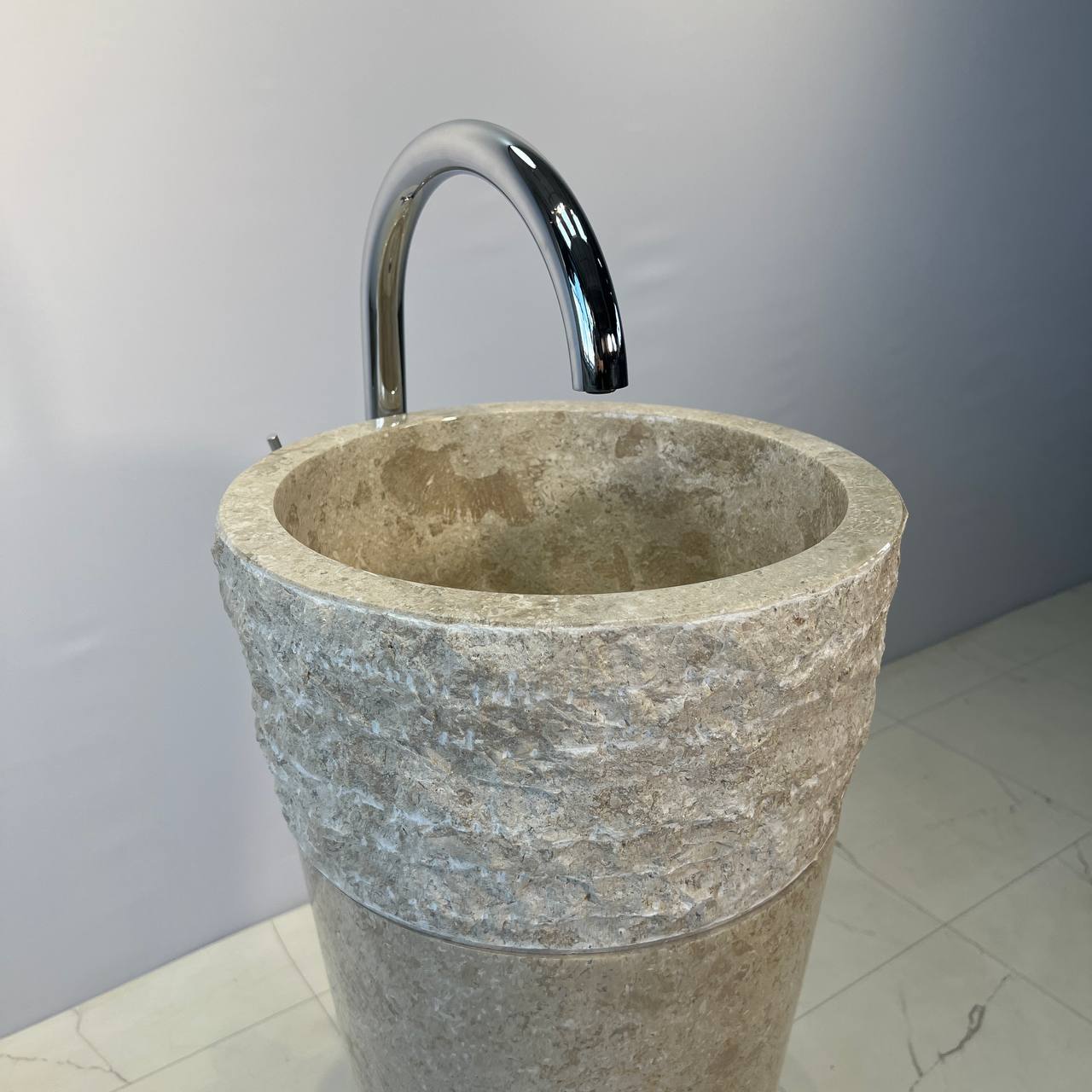 Раковина напольная из мрамора Erozy Top Cream MN-67031 40*40*90