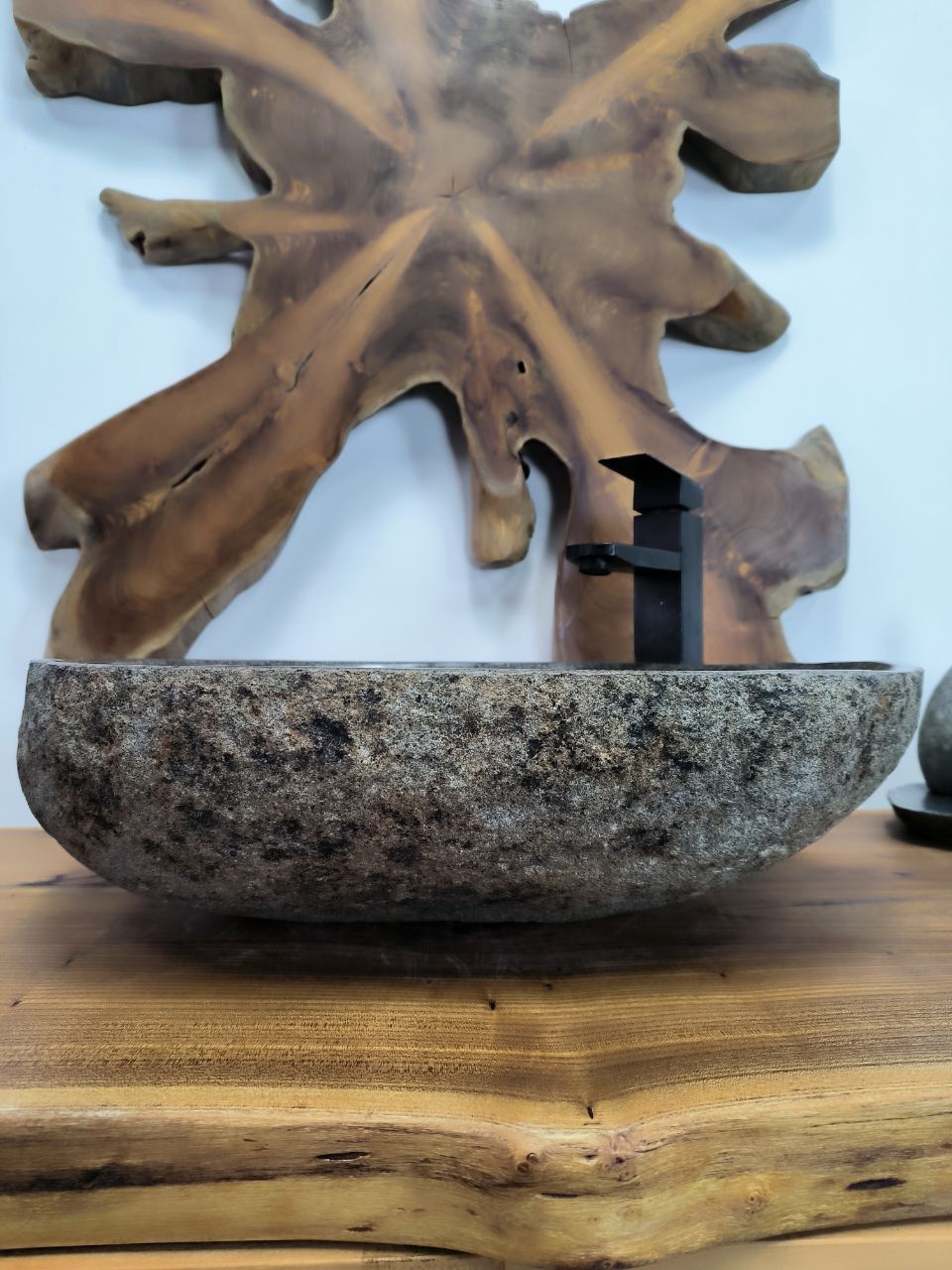 Раковина из речного камня RS-66419 50х41х15 из натурального камня