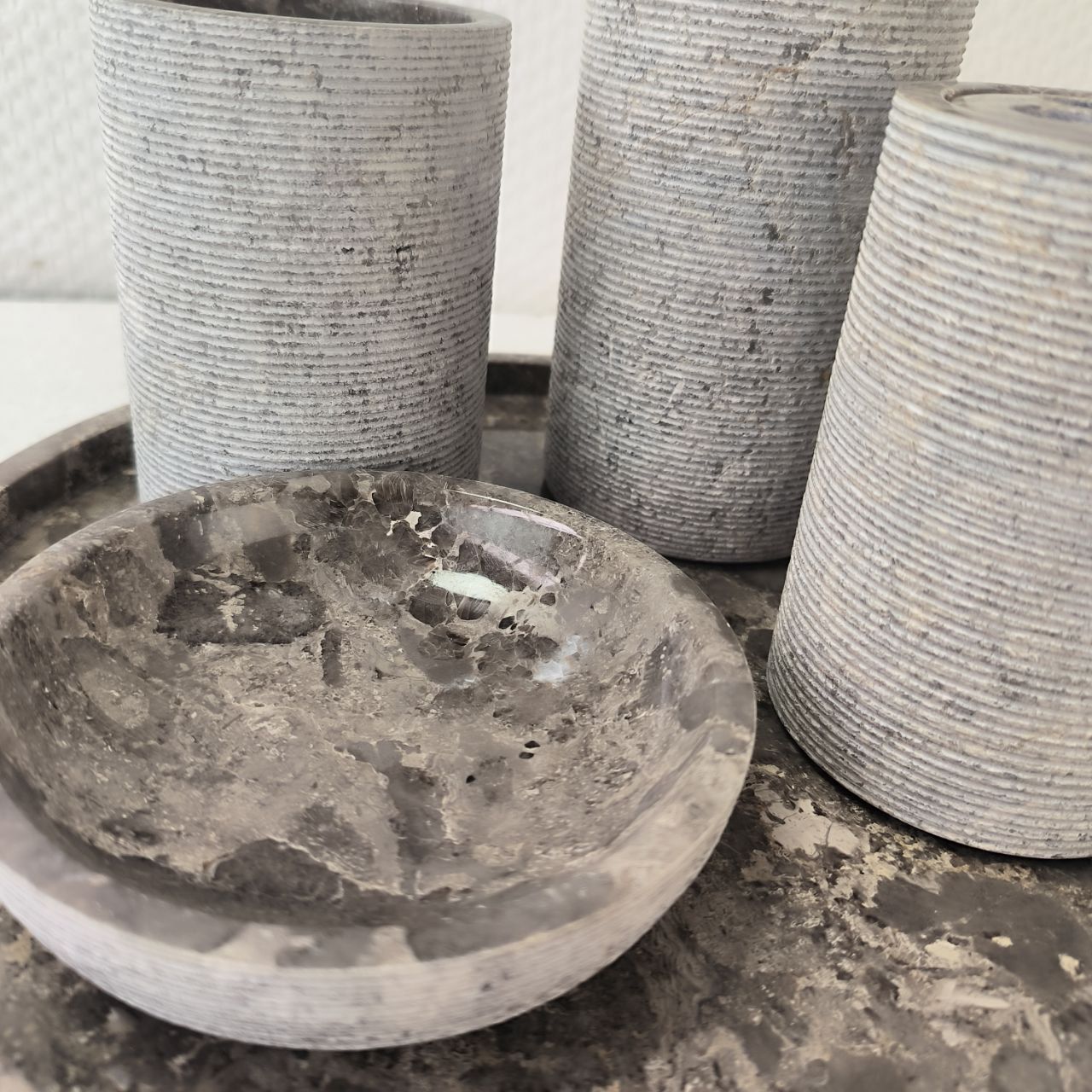 Набор из мрамора 6 предм LATHE Set Grey OM-63753 круг 92