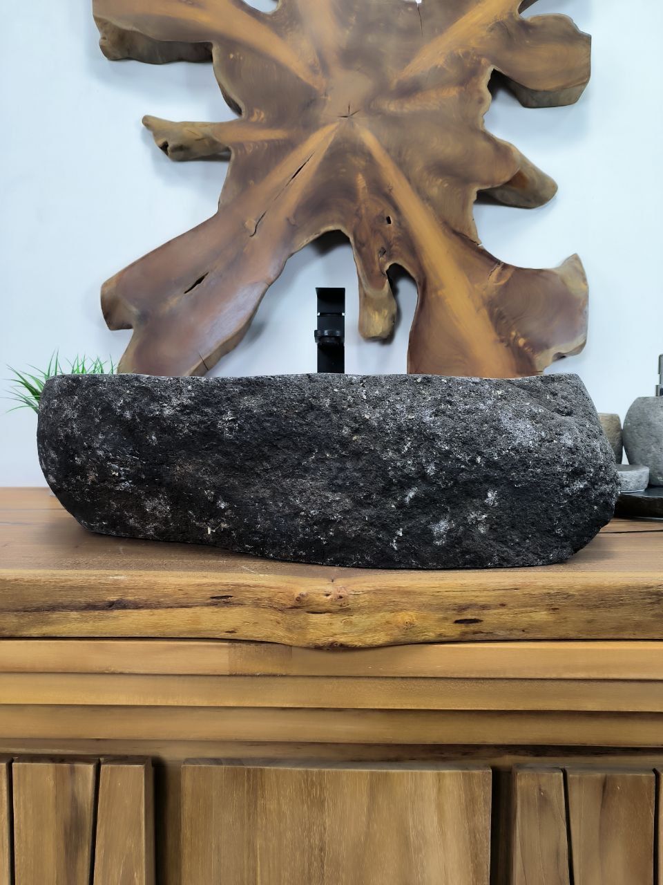 Раковина из речного камня RS-66344 54х46х15 из натурального камня