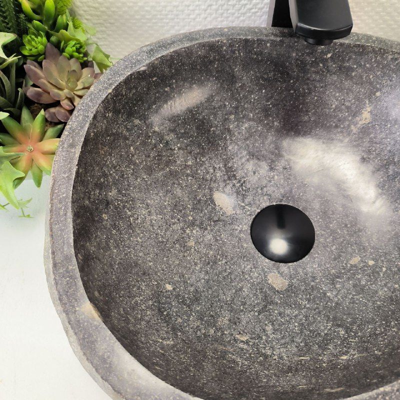Раковина из речного камня RS-63569 (44*37*15) из натурального камня