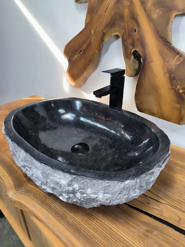 Раковина из мрамора Erozy Black EM-66598 58х41х15 из натурального камня