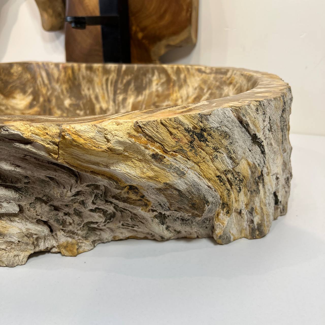 Раковина из окаменелого дерева ПАРА! OD-66877 60*47*15 из натурального камня