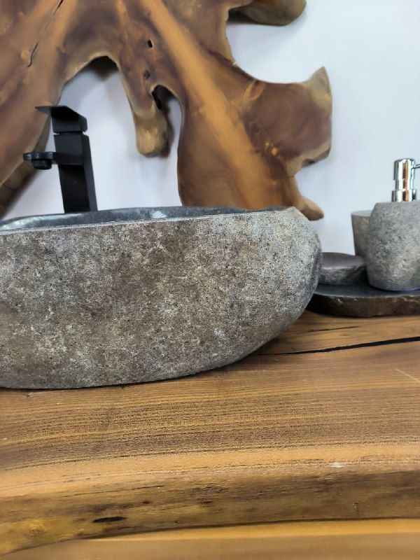Раковина из речного камня RS-66324 63х33х15 из натурального камня