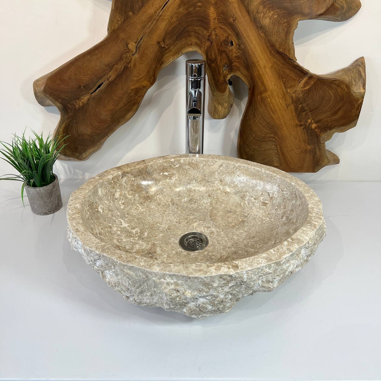Раковина из мрамора Erozy Cream EM-66813 51*42*15 из натурального камня 