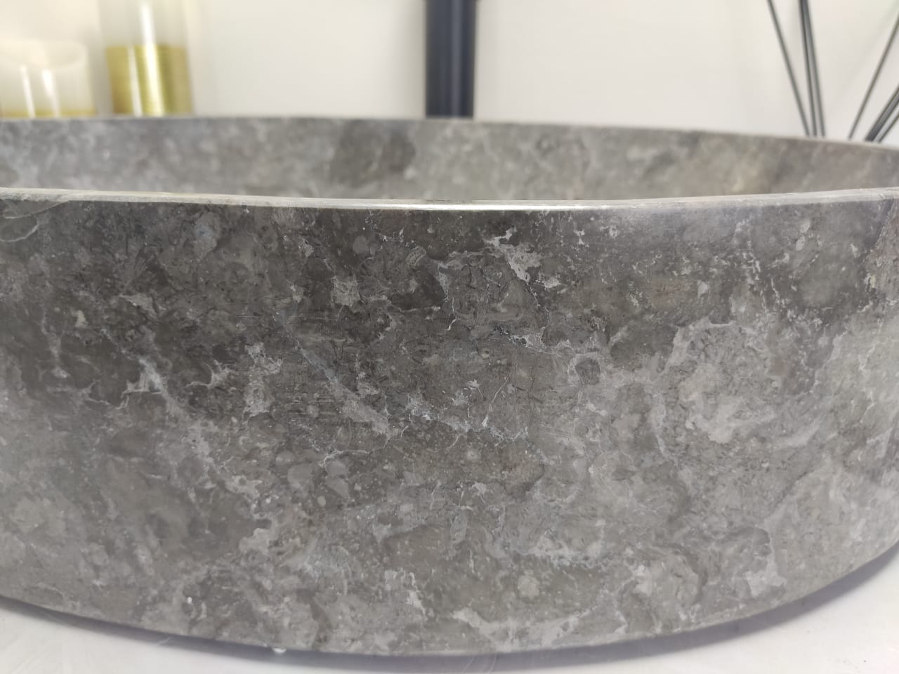 Раковина из мрамора Oval Grey Big OM-60095 60*40*14 из натурального камня