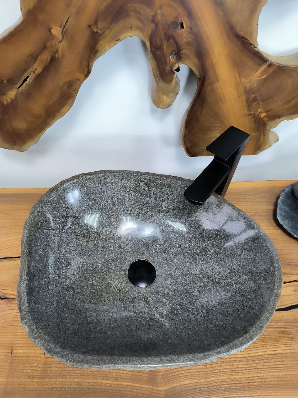 Раковина из речного камня RS-66419 50х41х15 из натурального камня