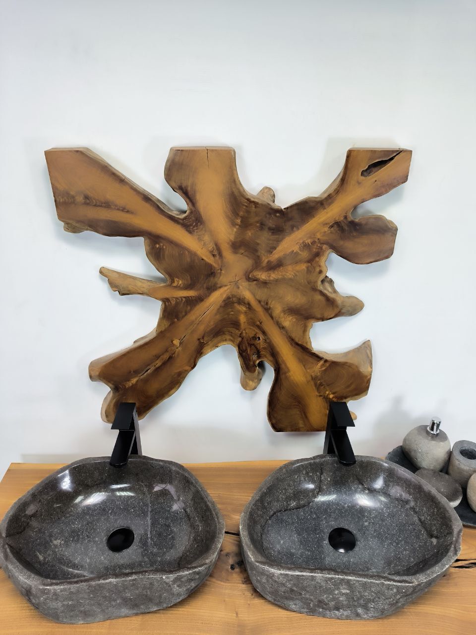 Раковина из речного камня ПАРА! RS-66393 51х35х16 из натурального камня