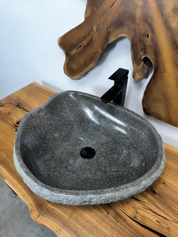 Раковина из речного камня RS-66704 54х47х15 из натурального камня
