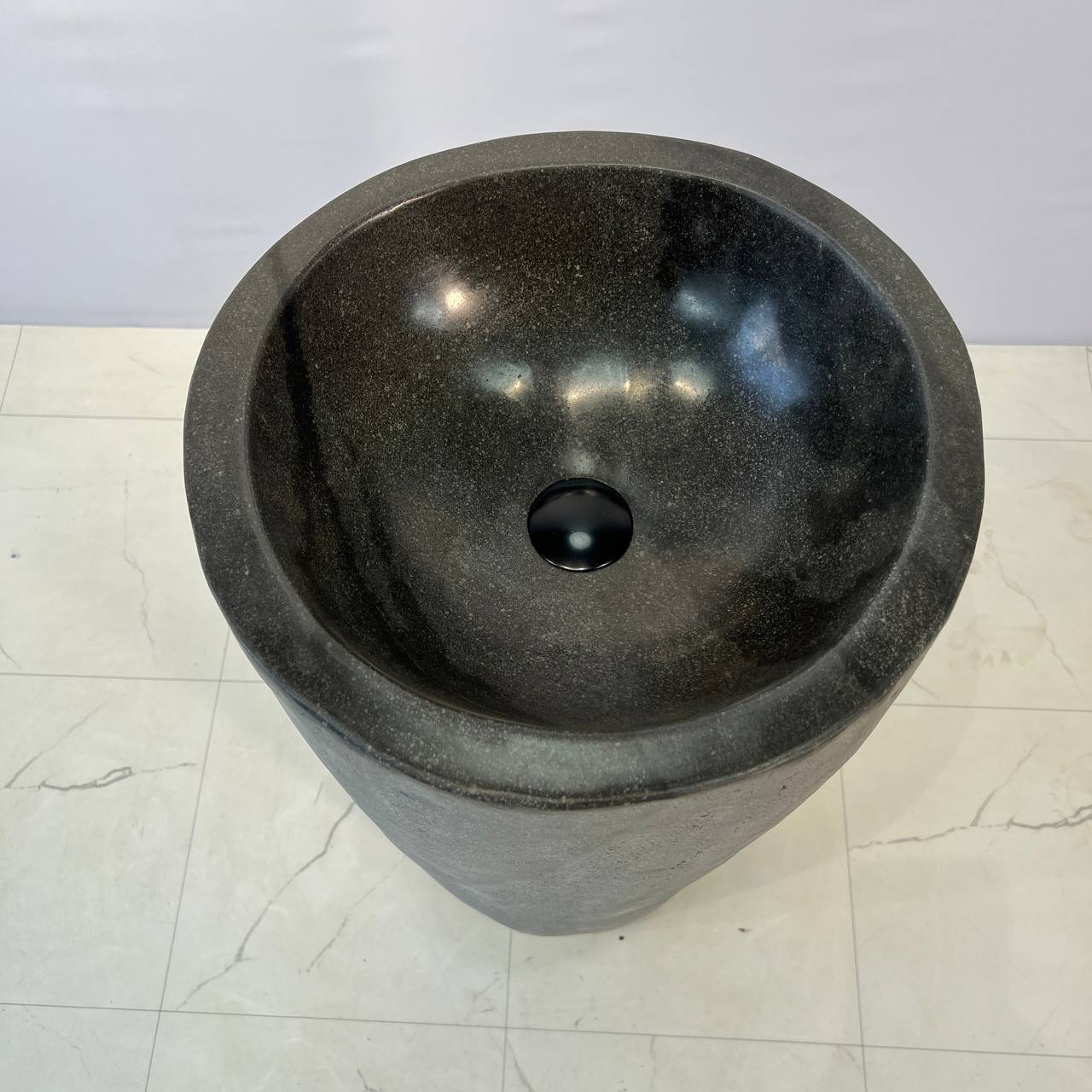 Раковина напольная из речного камня RN-67056 41х41х90 из натурального камня