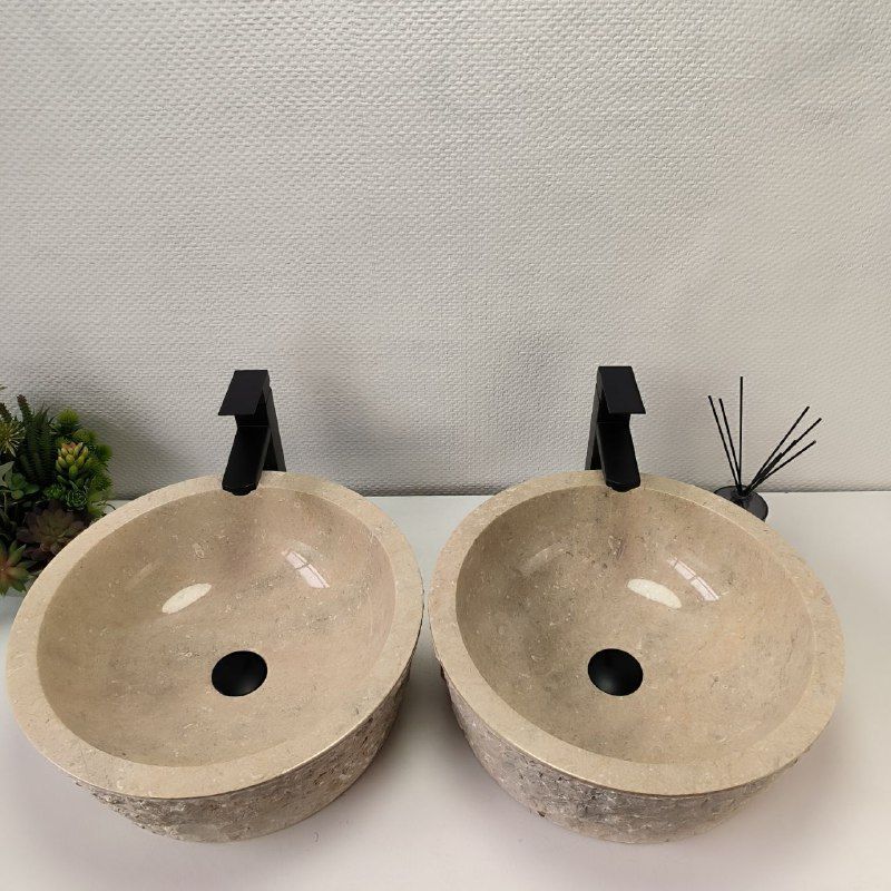 Раковина из мрамора ПАРА! Drum Cream Marmo DM-62888 45*45*16 из натурального камня