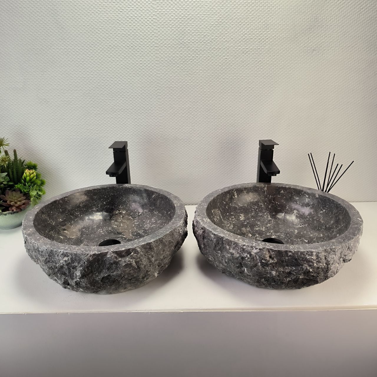 Раковина из мрамора ПАРА! Erozy Grey EM-62750 46*46*15 из натурального камня