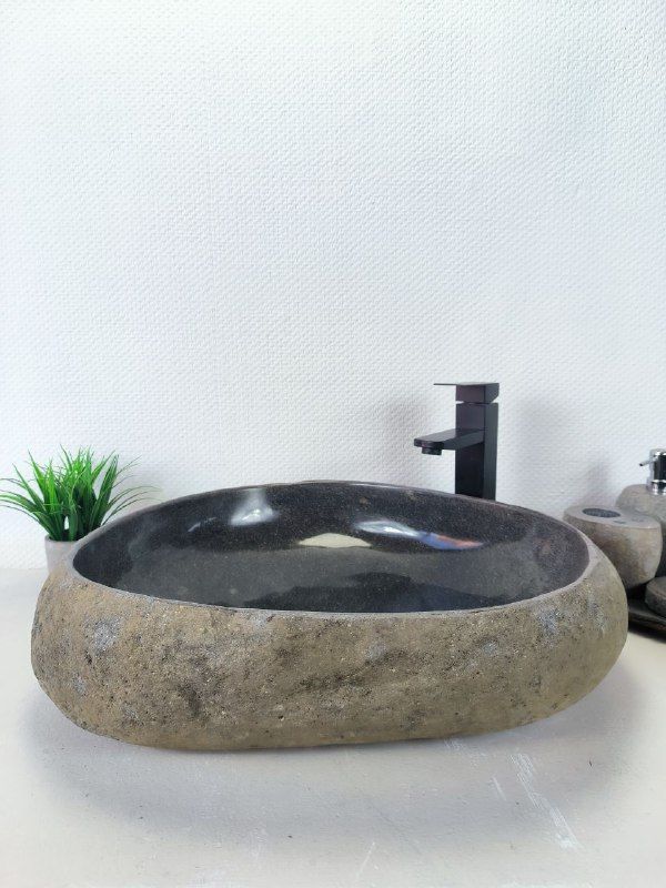 Раковина из речного камня RS-66190 59х52х15 из натурального камня