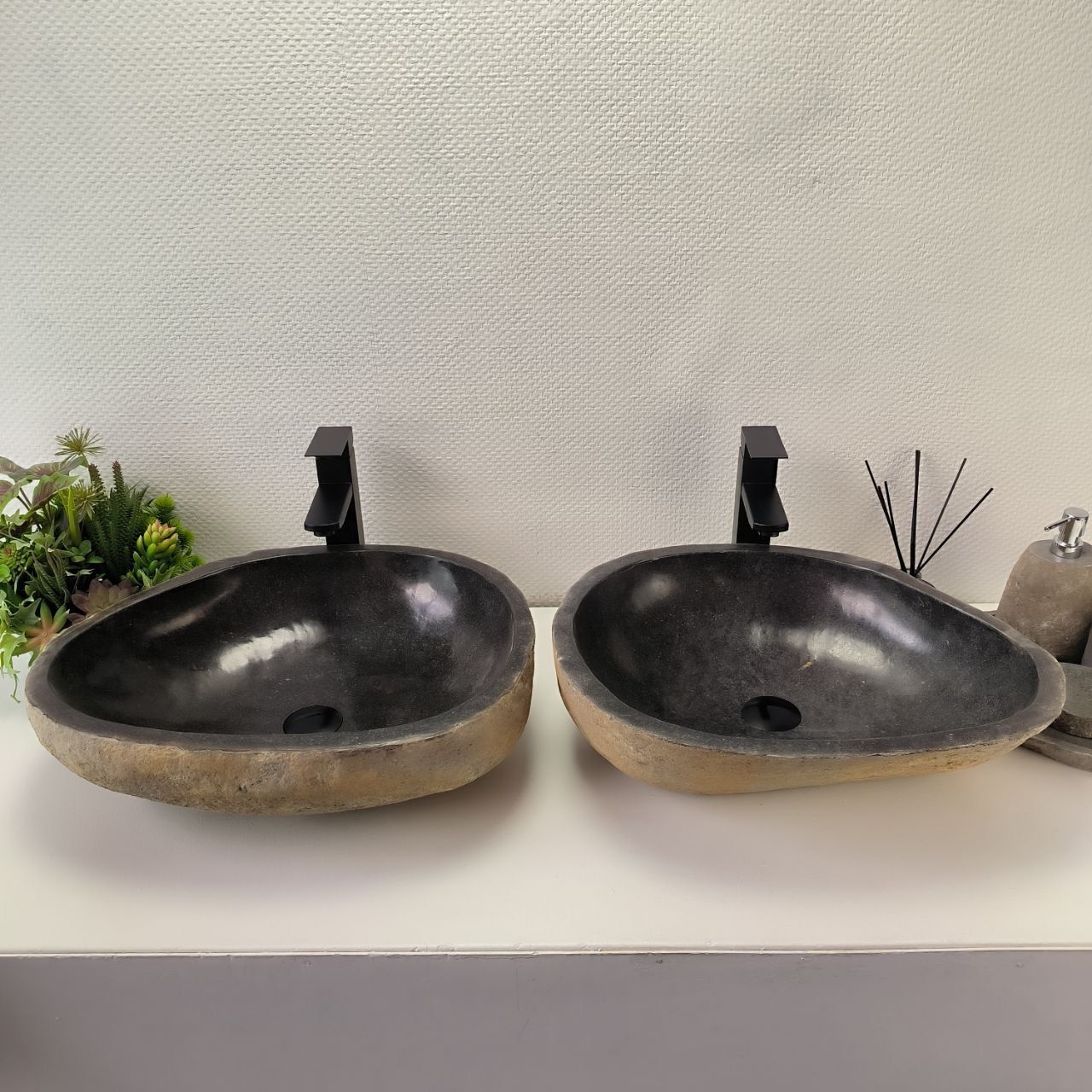 Раковина из речного камня ПАРА! RS-63835 52*43*15 2шт 0127
