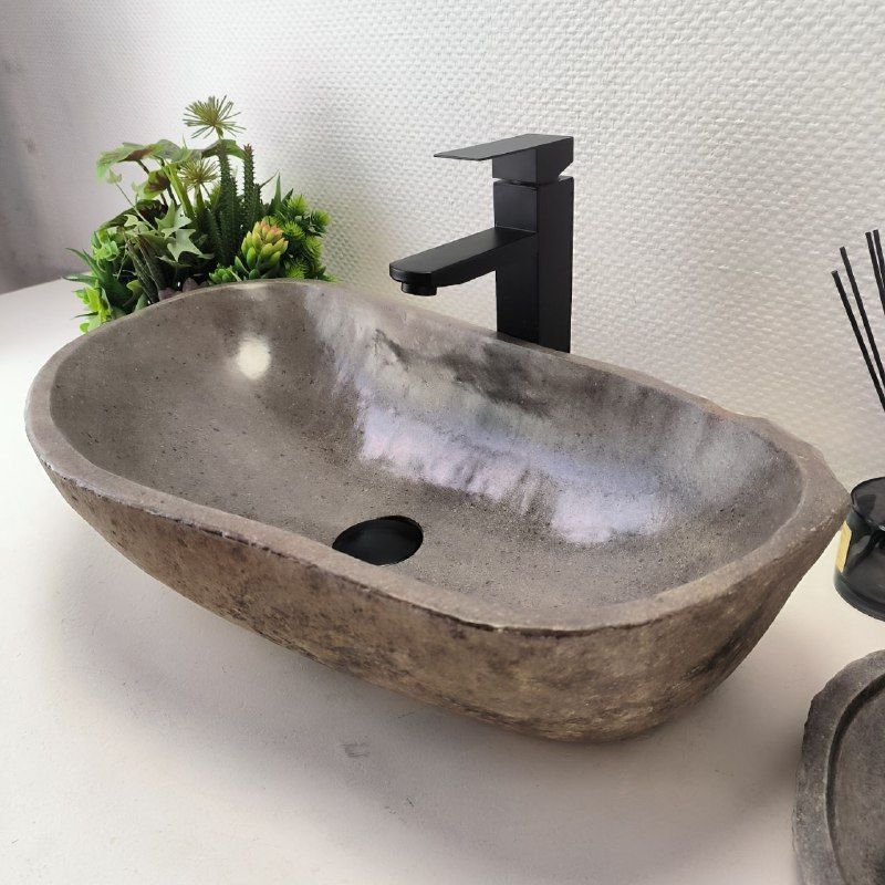 Раковина из речного камня RS-63509 (60*34*15) из натурального камня