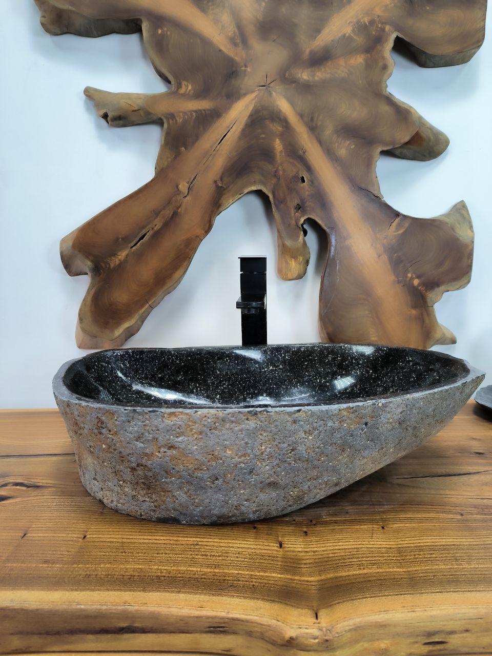 Раковина из речного камня RS-66449 53х32х15 из натурального камня