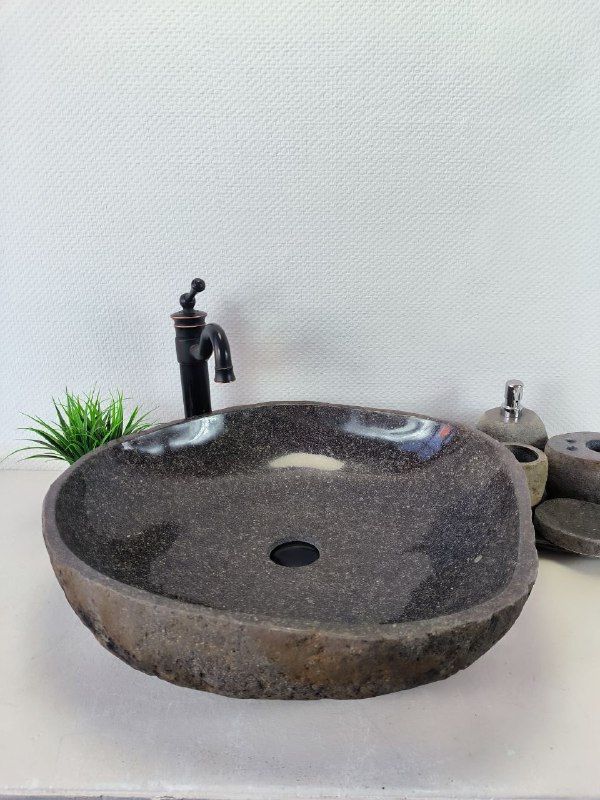 Раковина из речного камня RS-66210 58х55х15 из натурального камня