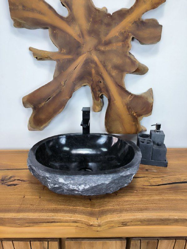 Раковина из мрамора Erozy Black EM-66216 51х41х16 из натурального камня
