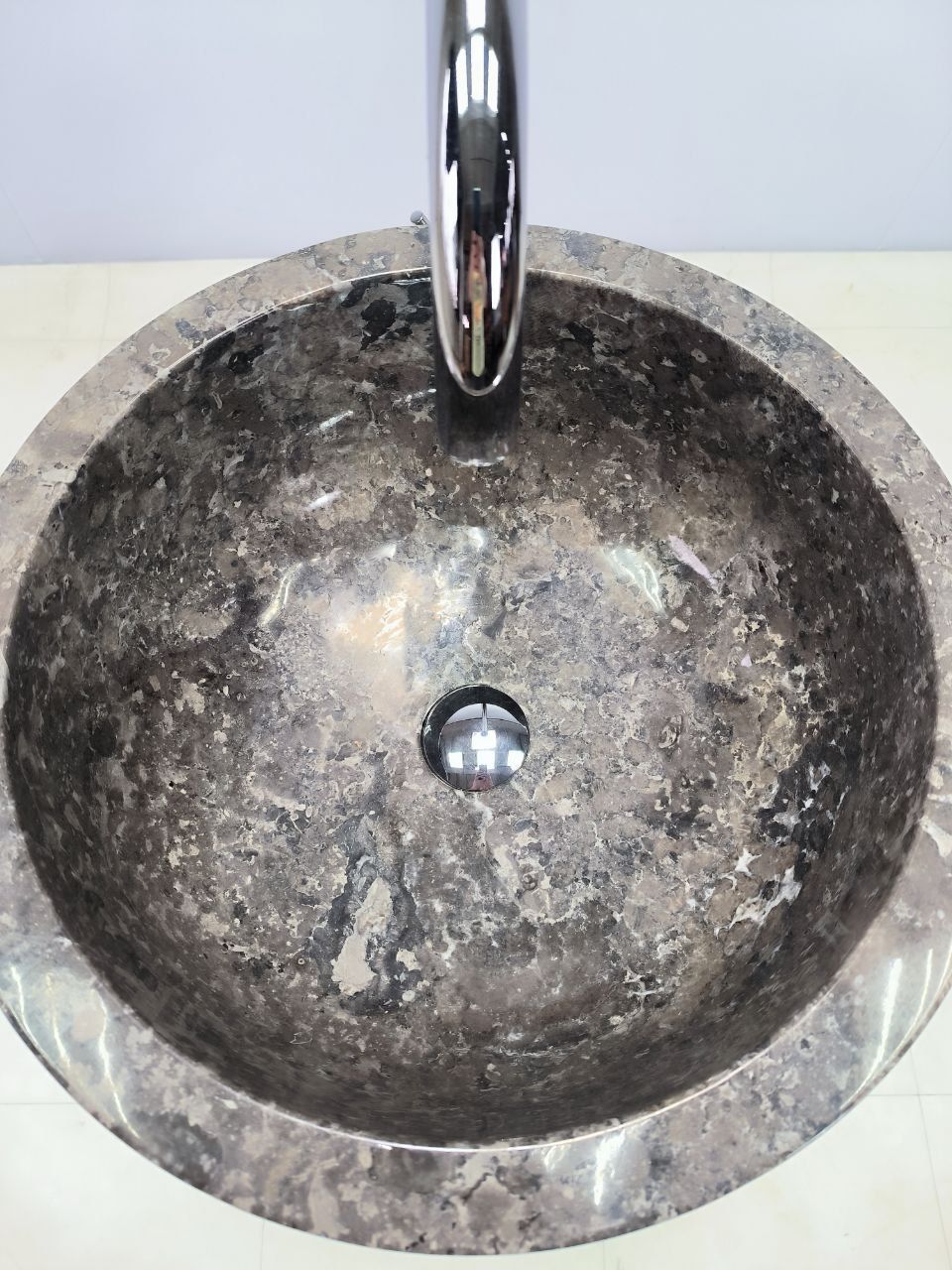 Раковина напольная из мрамора Silinder Grey MN-66265 45х45х90 из натурального камня