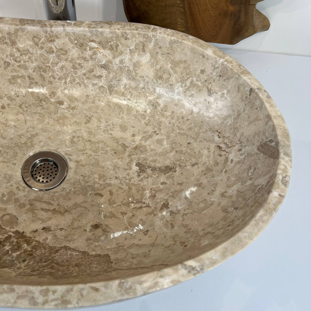 Раковина из мрамора Oval Cream OM-66806 60*37*18 из натурального камня