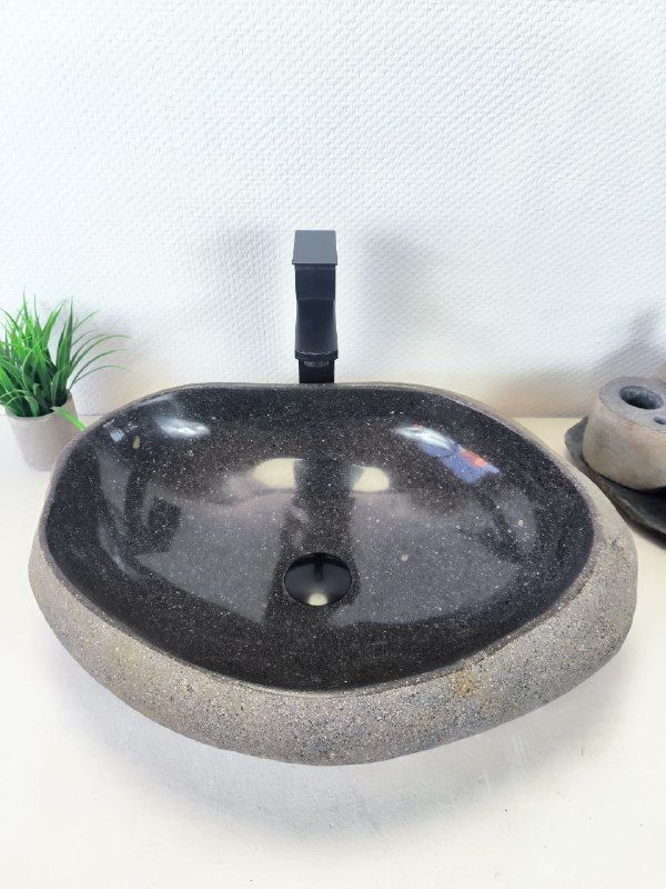 Раковина из речного камня RS-66191 54х42х15 из натурального камня