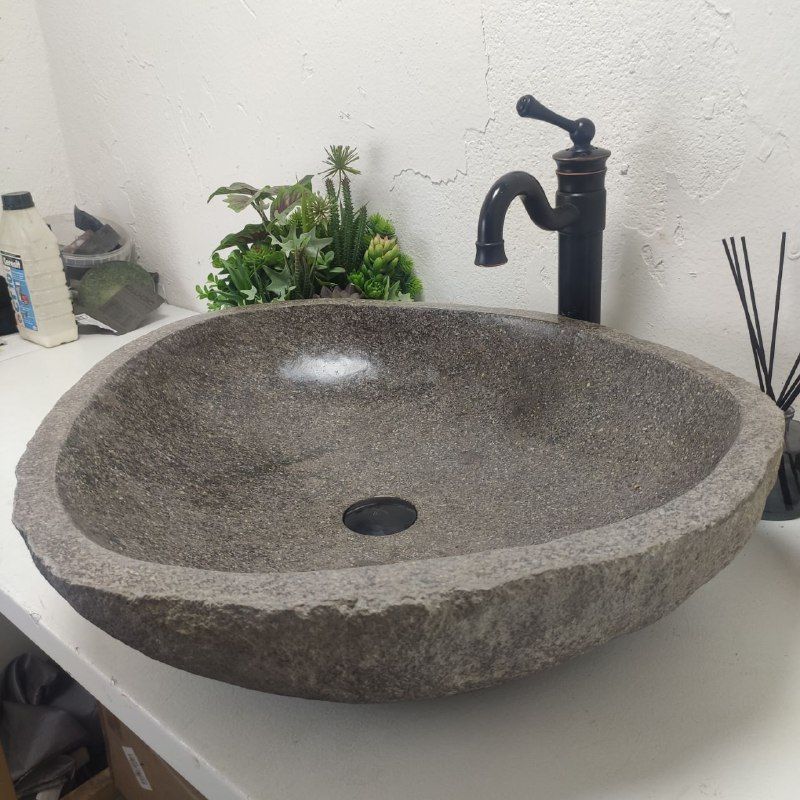 Раковина из речного камня RS-61728 (63*56*15) из натурального камня