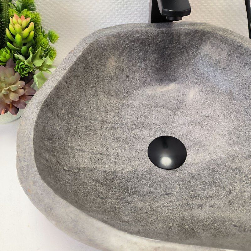 Раковина из речного камня RS-63558 (45*40*15) из натурального камня