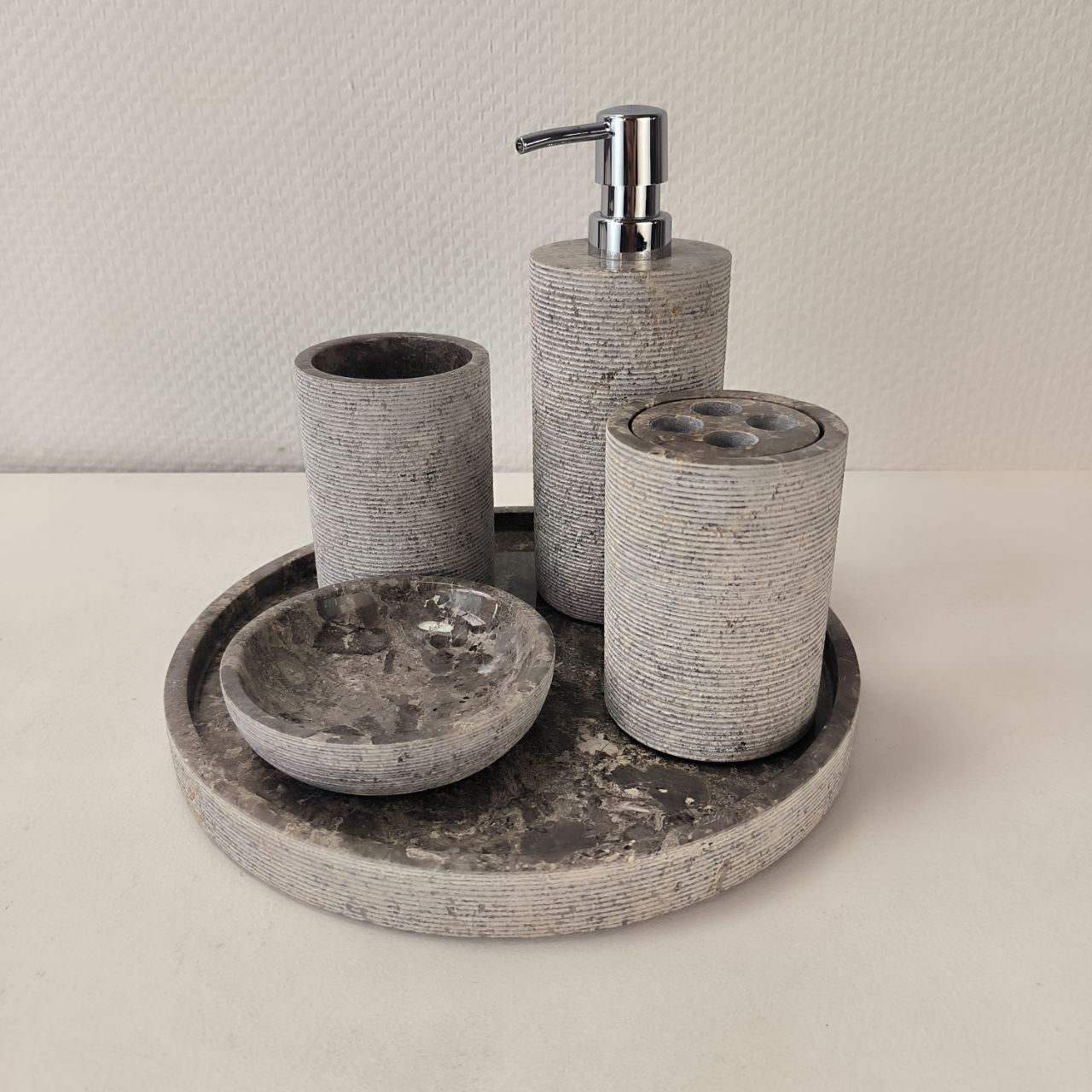 Набор из мрамора 6 предм LATHE Set Grey OM-63753 круг 92