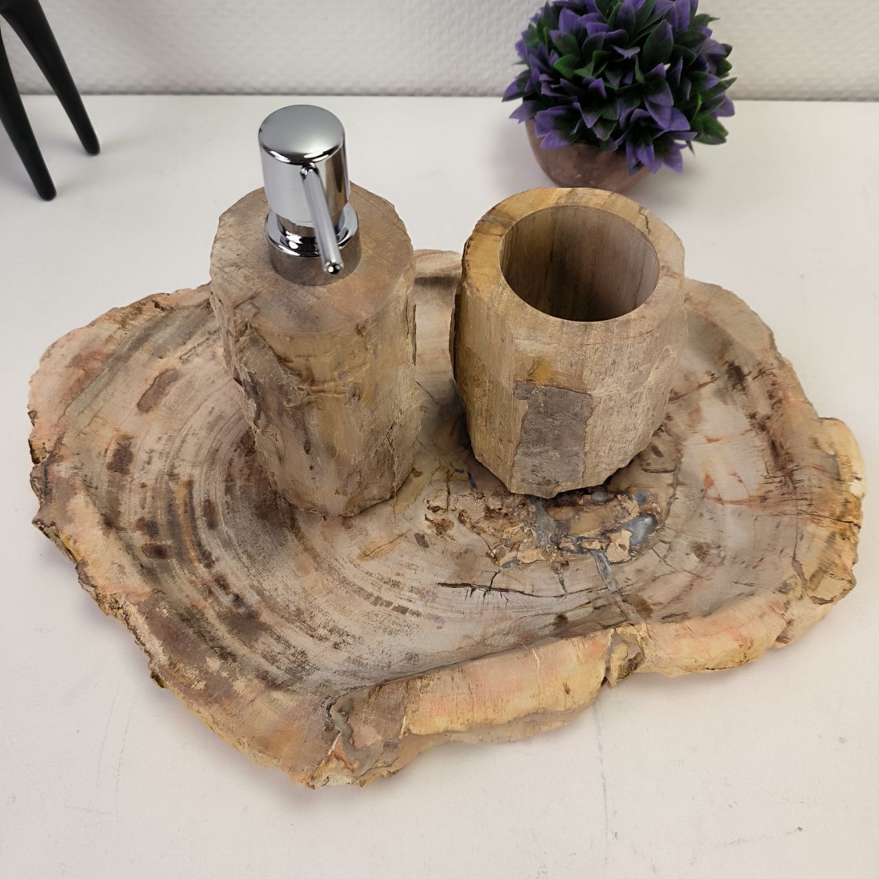 Набор из окаменелого дерева 3 предм Fossil Set NF-63079 поднос 28см*41см