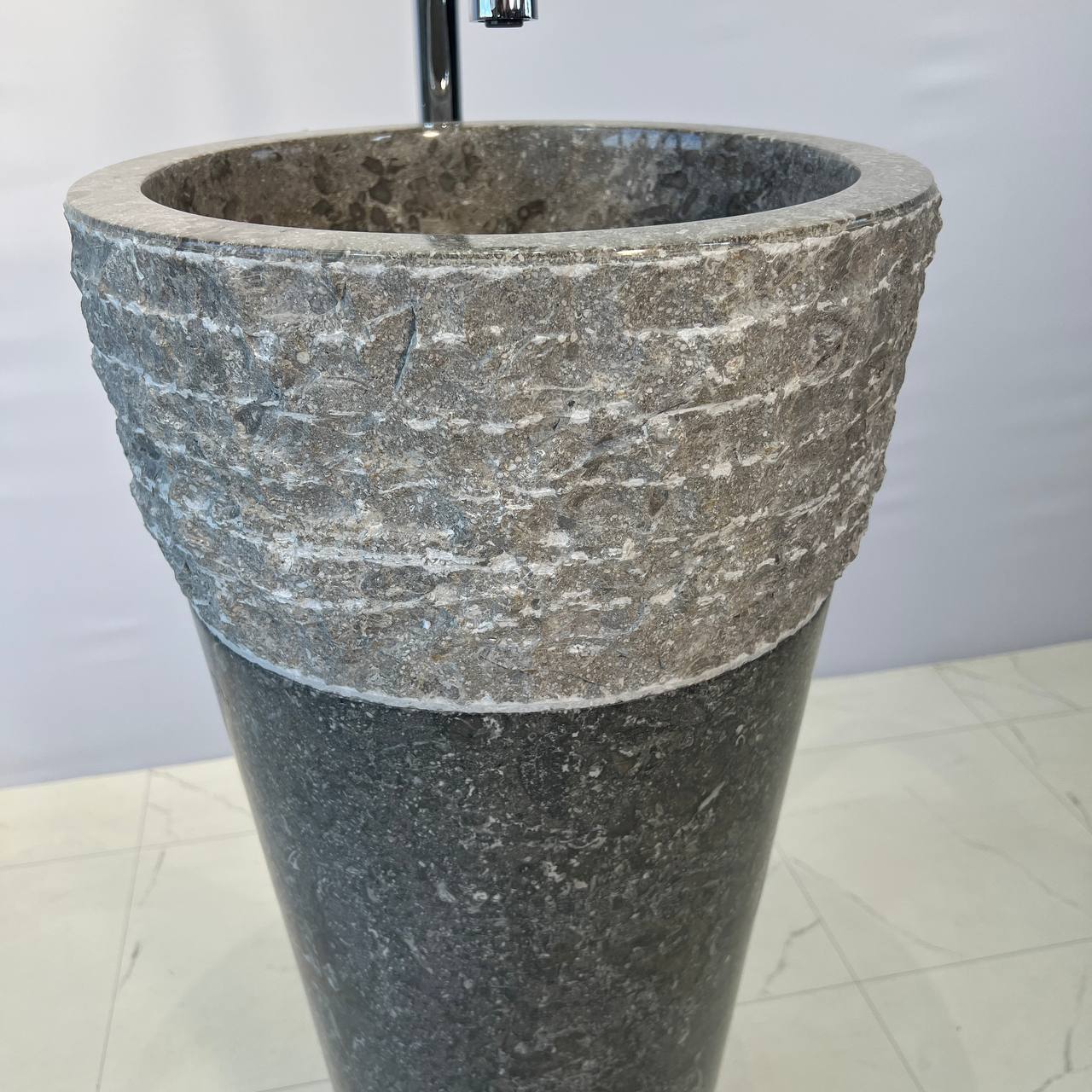 Раковина напольная из мрамора Erozy Top Grey MN-67054 40*40*90