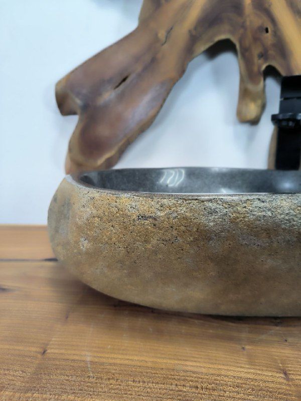 Раковина из речного камня RS-66358 53х35х15 из натурального камня