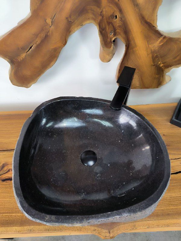 Раковина из речного камня RS-66648 53х47х15 из натурального камня