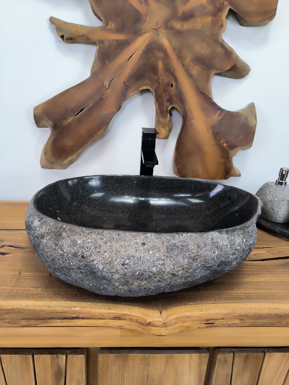 Раковина из речного камня RS-66292 58х42х15 из натурального камня