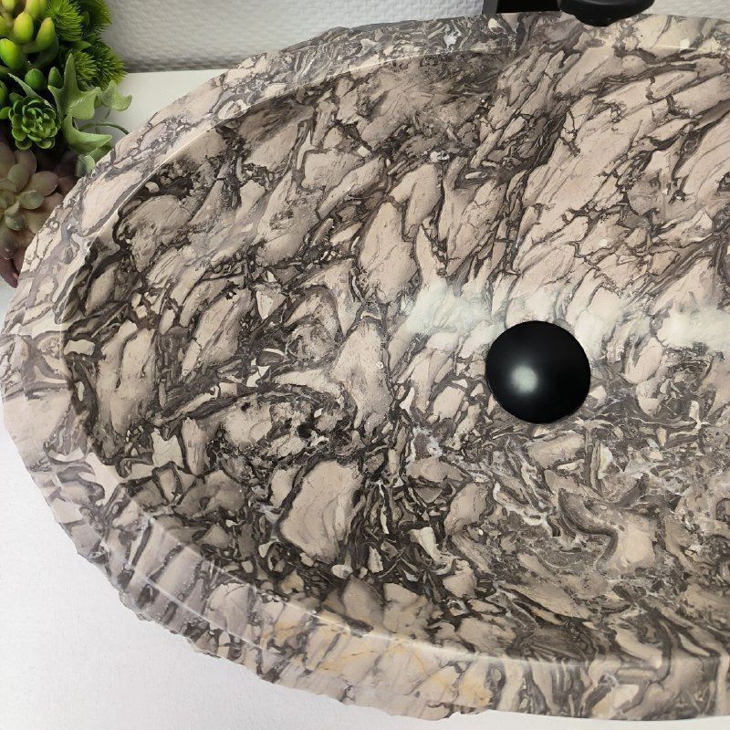 Раковина из мрамора Oval Doreng Marmo Wave OM-62897 57*38*15из натурального камня