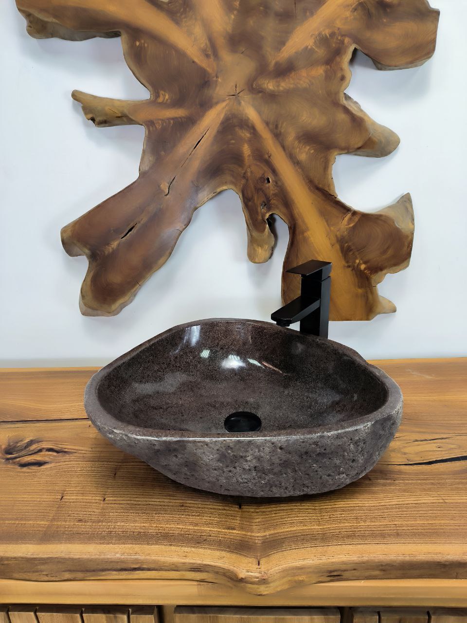 Раковина из речного камня RS-66518 48х40х16 из натурального камня