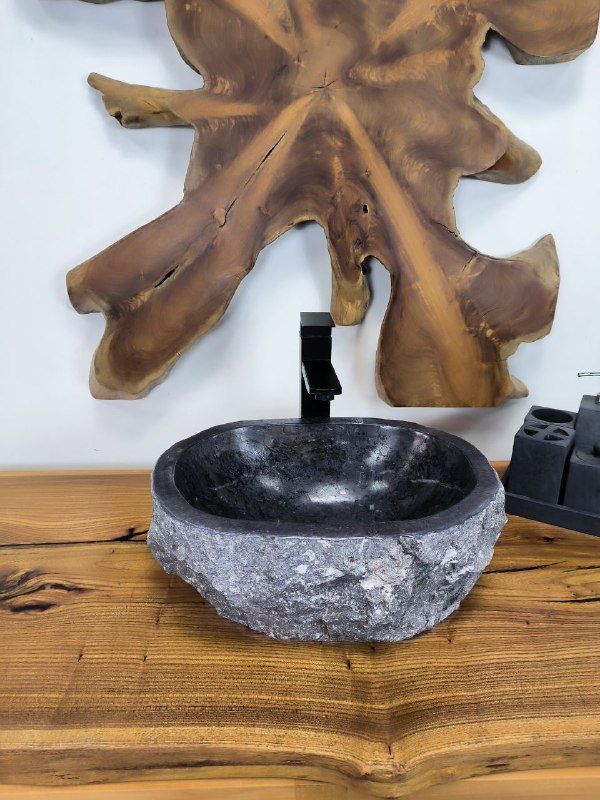 Раковина из мрамора Erozy Black EM-66612 40х30х15 из натурального камня