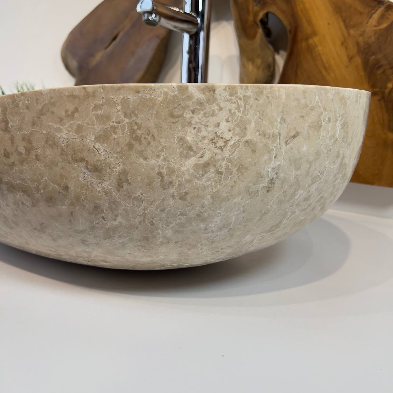 Раковина из мрамора Oval Cream OM-66795 60*40*18 из натурального камня
