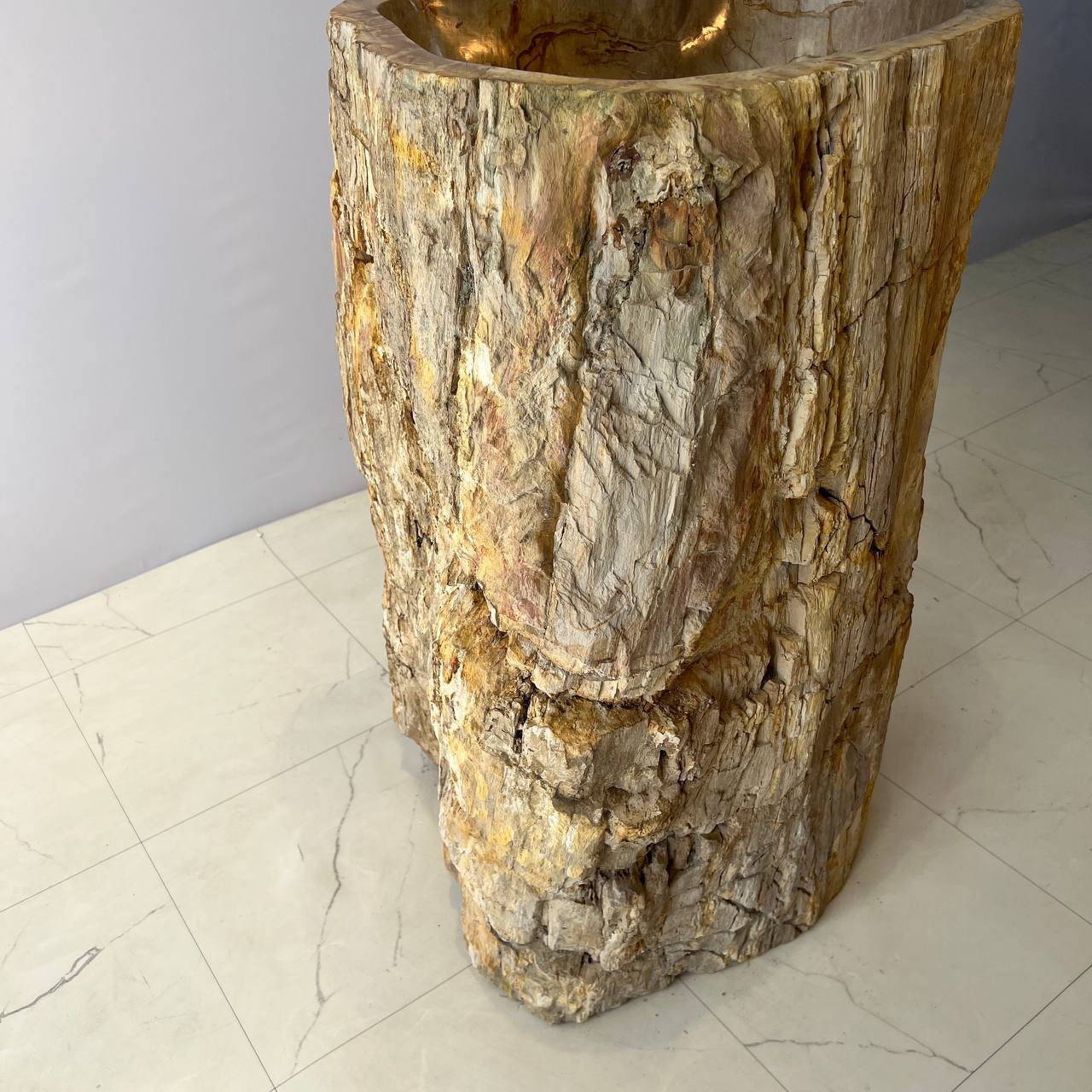 Раковина напольная из окаменелого дерева ODN-67058 56*45*90