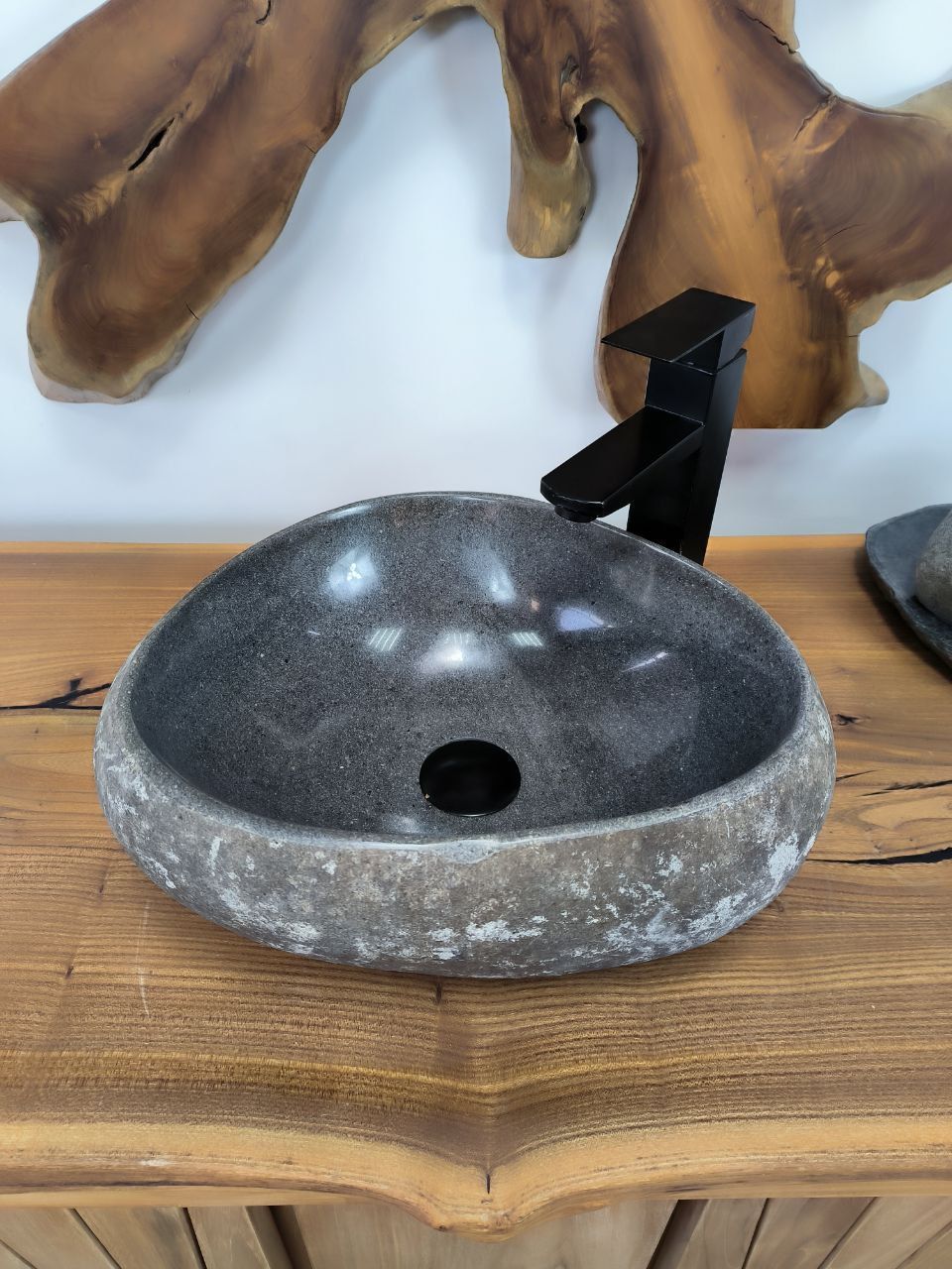 Раковина из речного камня RS-66297 39х31х15 из натурального камня